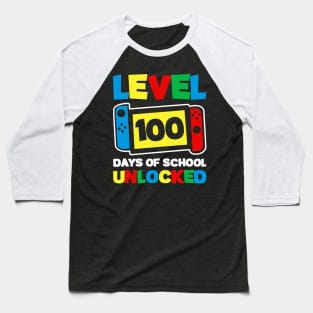 level 100 days of school unlocked gamer video games Baseball T-Shirt